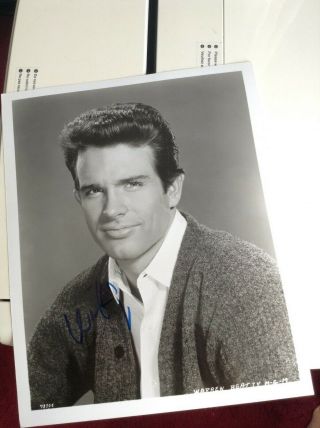 Warren Beatty Signed Autograph Early Handsome B&w 8x10 Glossy Photo