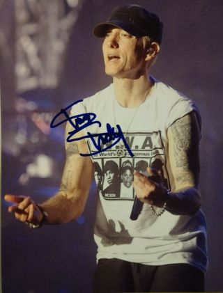 Eminem (marshall Mathers) 8 " X10 " Concert Photo Signed As Slim Shady With.