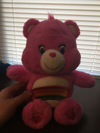 Care Bears Cheer Bear Pink Rainbow 14 " Plush 2016 Just Play Stuffed Animal