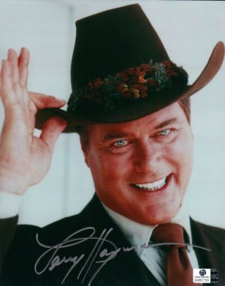 Larry Hagman Signed Autographed 8x10 Photo Dallas J.  R.  Ewing Tip Of Hat Ga