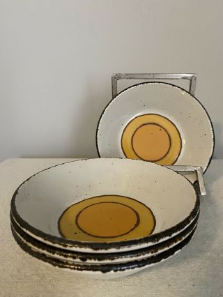 Vintage Stonehenge Midwinter Sun Coupe Cereal Bowls - Set Of Four