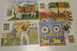 1987 Agricultural Shows Stamp Maxi Cards Set Of 4