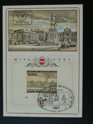 Architecture Hofburg Palace Wipa 1981 Sheetlet Maximum Card Austria Graz