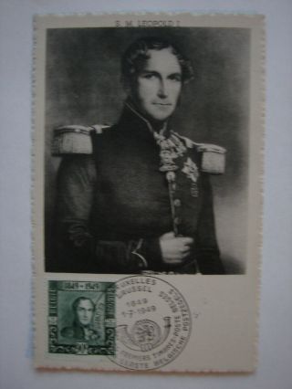 (bu3641) Royalty King Leopold 1 1949 Belgium Maximum Maxi Card Postcard