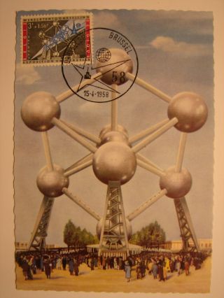 (bu3370) Atomium 1958 Belgium Maximum Maxi Card Postcard