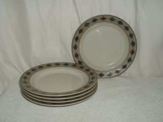 5 Mikasa Stone Craft Terrazzo 8 1/4 " Salad Plates Cf309