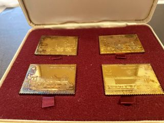Gold Plated Sterling Silver Railway Anniversary Stamp Replicas Limited Edition