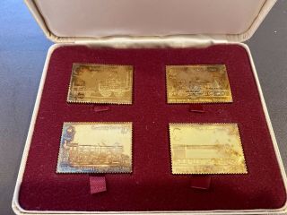 Gold Plated Sterling Silver Railway Anniversary Stamp Replicas Limited Edition 3