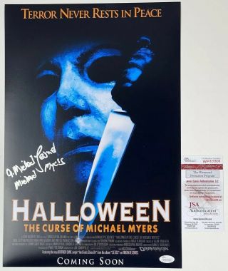 A Michael Lerner Signed 12x18 Poster Halloween 6 The Curse Of Michael Myers Jsa