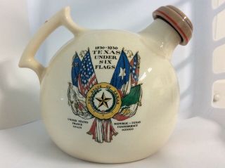 Texas Centennial Pitcher Universal Potteries Co.  1836 - 1936.  Texas Under Six Flags