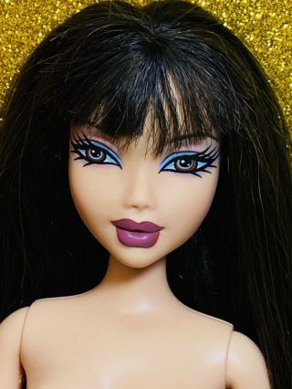 Barbie My Scene Nolee Doll Nude Brunette W/bangs,  Bellybutton Body & Violet Eyes