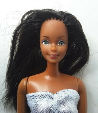 Mattel Barbie Doll African American With Shimmering Silver Dress 2