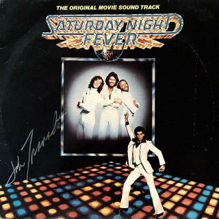 John Travolta Hand Signed Autograph Lp Album " Saturday Night Fever "