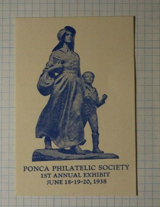 Ponca Philatelic Society Annual Exhibit 1938 Philatelic Souvenir Ad Label