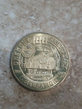 Two 1959 Oregon 100th Anniversary Celebration Medallion 50 Cent Coins,  Redmond