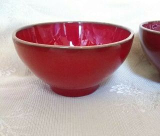 Vietri " Rosso Vecchio " Red Cereal Bowls - - 3