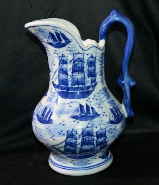 Incredible Delftware (delft Blue) Porcelain Pitcher
