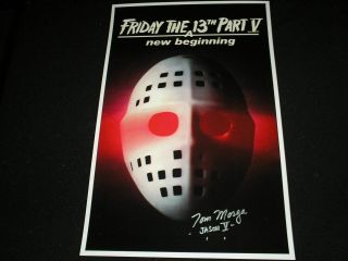 Tom Morga Signed Friday The 13th Part 5 11x17 Poster Autograph Jason Voorhees