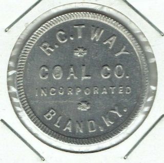 Bland,  Kentucky Coal Scrip Token R.  C.  Tway Coal Co.  25¢