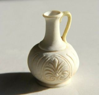 Miniature 1.  5 " Parian Ware Vase,  Marked Germany,  Bisque,  Dollhouse,  Vintage