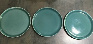 3 Vintage Russell Wright Steubenville Dinner Plates 10 " Seafoam Blue/green