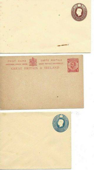 Gb " Pre - Paid Envelopes And Post Cards " With Embossed Stamps