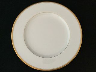 Set Of 4 Noritake Venus 9706 10 1/2 " White Gold Rim Dinner Plates - Ships