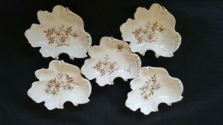 Five Antique Hermann Ohme - 1882 - 1900 German Porcelain Nut Candy Dish Set Of 5