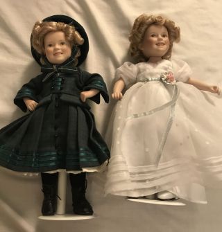 Vintage Doll Danbury Shirley Temple Porcelain 10 Inch Elke Hutchers Set 2