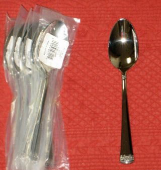 4 Wedgwood Notting Hill Stainless Flatware - Soup Spoons -