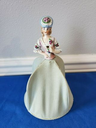 Antique German Porcelain Half Doll Victorian Lady Bonnet Hat Lamp Shade Painted