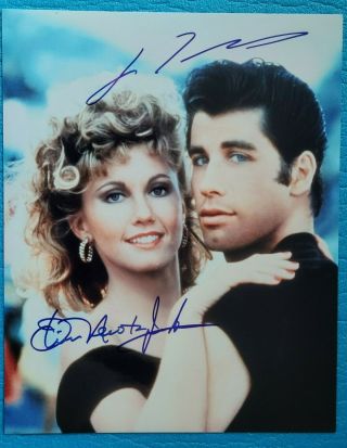 Grease John Travolta Olivia Newton John Signed Autograph 8x10 Photo Auto