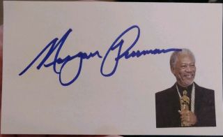 Morgan Freeman Authentic Autographed 3x5 Index Card.  Academy Award Winning Actor