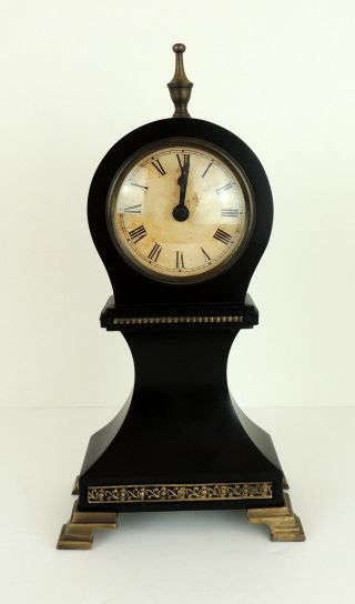 Grandfather Clock Doll House Idea Black & Gold Roman Numerals 11 " High Miniature