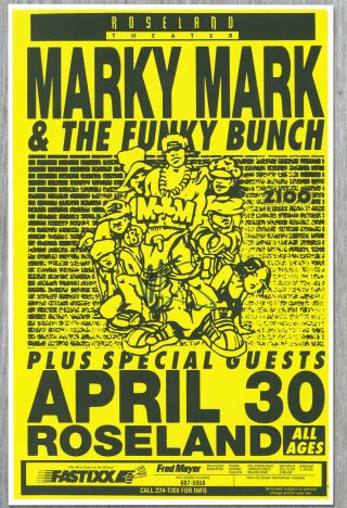 Marky Mark Wahlberg The Autographed Signed Concert Poster Funky Bunch,  Ted
