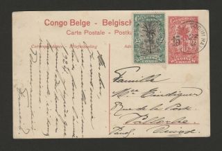 Belgian Congo 1924 Uprated Illustrated Postal Card To Switzerland
