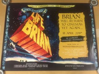 The Life Of Brian Monty Python Quad Cinema Poster.  40th Anniversary