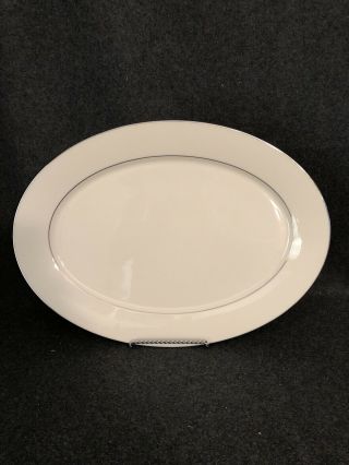 Lenox Maywood (no Design) China 16” Oval Serving Platter Platinum Trim