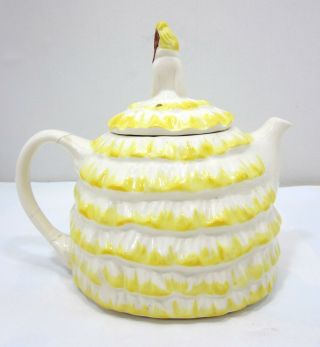 Sadler Ye Daintee Ladyee Crinoline Lady Teapot In Yellow And Chintz - Repaired 3