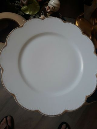 1 Old Dinner Plate Gold Rimmed Limoges Haviland & Co.  Rare Ranson Pattern