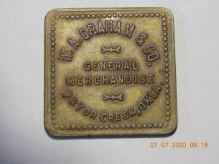 Oklahoma Token - W.  A.  Graham Company / General Merch.  / Pryor Creek // Gf 50¢