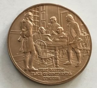 Inception Of Carpenters Hall 1st Continental Congress Philadelphia Pa Coin Medal