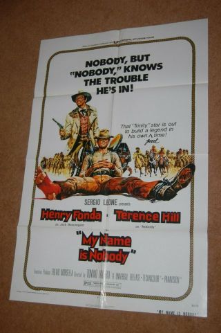 Terence Hill In My Name Is Nobody (1973) - Orig Us 1 - Sheet Poster - Ex.  Cond.