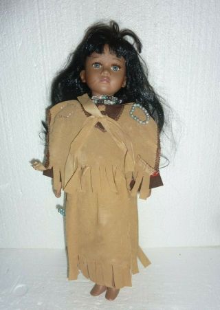 Porcelain Head Native American Girl 18 " Doll S - 71