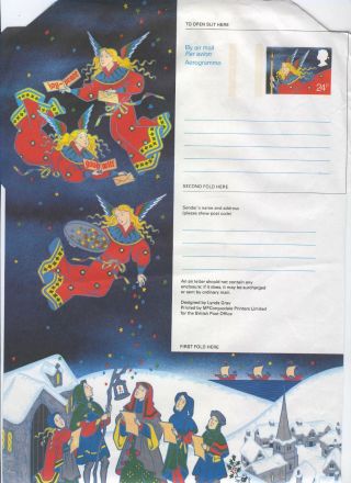Gb Aerogram/air Mail Letter - 24p - Christmas 1982