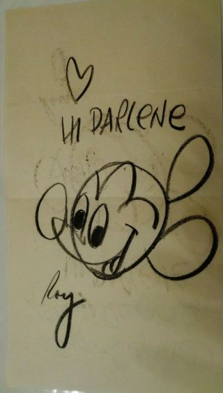 Vintage Walt Disney Animator Roy Williams Mickey Sketch