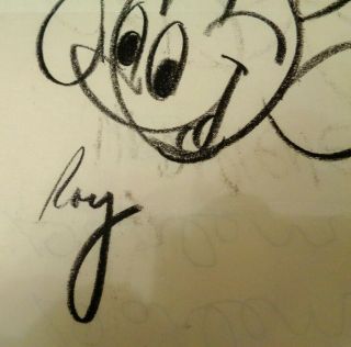 Vintage Walt Disney Animator Roy Williams Mickey Sketch 2