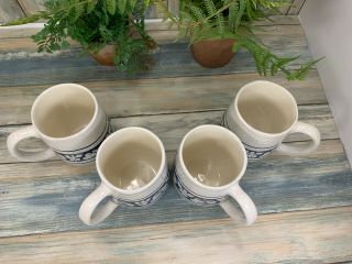 Vintage The Potting Shed Dedham Pottery Bunny Crackle 4 Cups 2