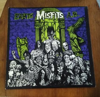 Misfits Glenn Danzig Autographed Earth A.  D.  Wolfs Blood Vinyl Lp Record Samhain