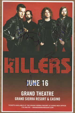 The Killers Autographed Gig Poster Brandon Flowers,  Ronnie Vannucci Dave Keuning